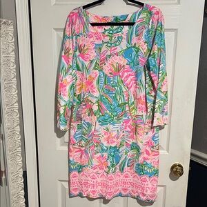 Lilly Pulitzer Tropical Pink and Blue Quarter Sleeve Dress